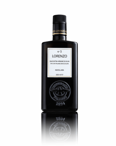 LORENZO N°5 - 500 ML Olio Extra Vergine di oliva Monocultivar Nocellara del Belice - da olive denocciolate