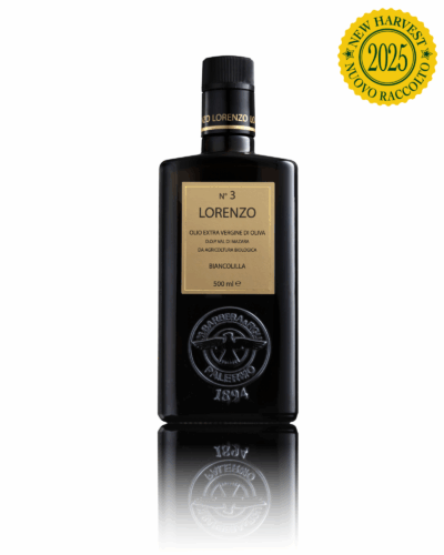LORENZO N°3 - 500 ML Olio Extra Vergine di oliva Biologico Monocultivar Biancolilla - D.O.P. “Val di Mazara”