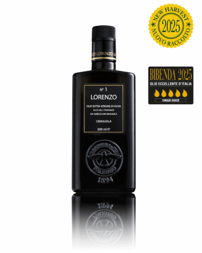 LORENZO N°1 - 500 ML Olio Extra Vergine di oliva Biologico Monocultivar Cerasuola - D.O.P. “Valli Trapanesi”