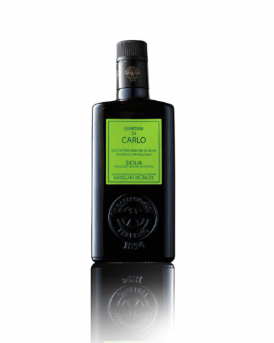 GIARDINI DI CARLO - 500 ML Olio Extra Vergine di oliva Biologico Monocultivar Nocellara del Belice I.G.P Sicilia - da olive denocciolate