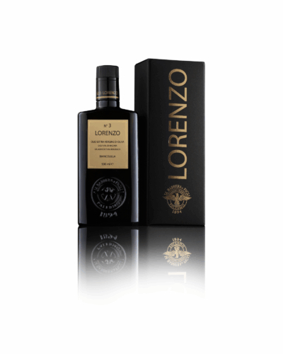 LORENZO N°3 - 500 ML Olio Extra Vergine di oliva Biologico Monocultivar Biancolilla - D.O.P. “Val di Mazara” GIFT BOX